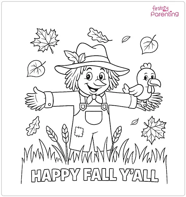 Happy Fall Coloring Page