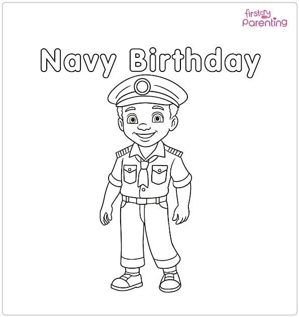 Navy Birthday Coloring Page