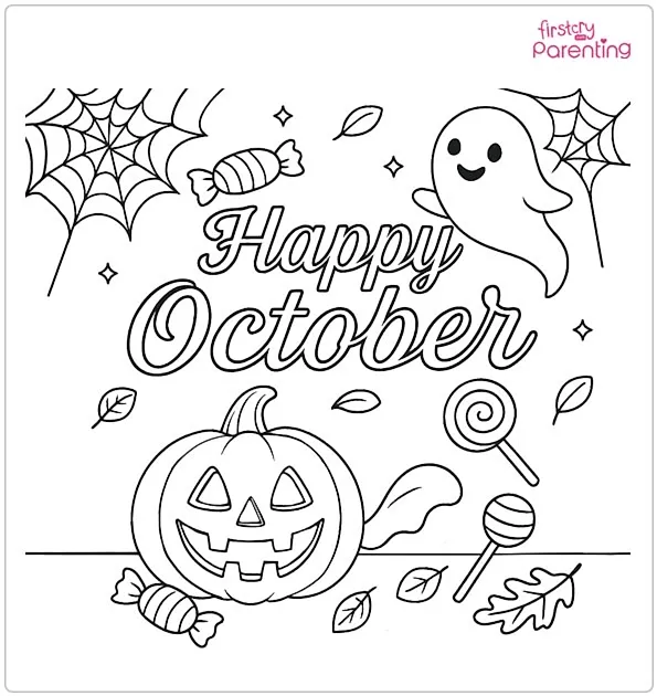 October Halloween Coloring Pages