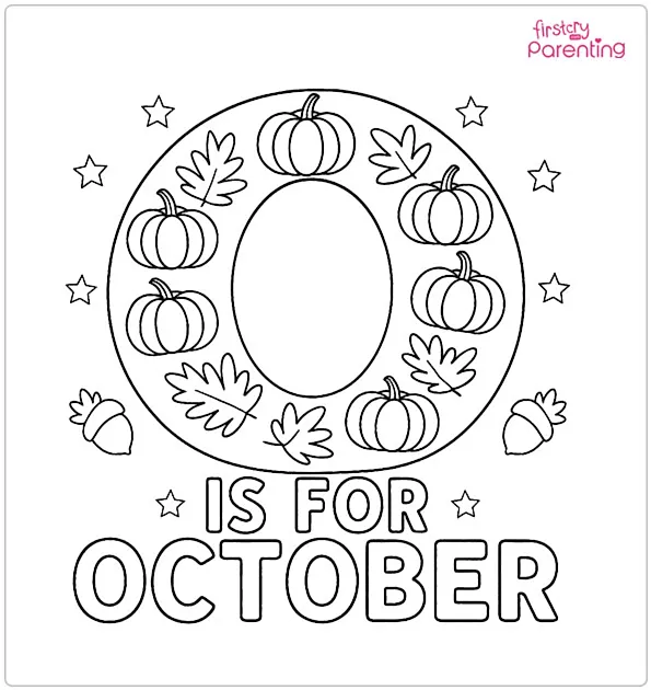 O Is For October Coloring Page