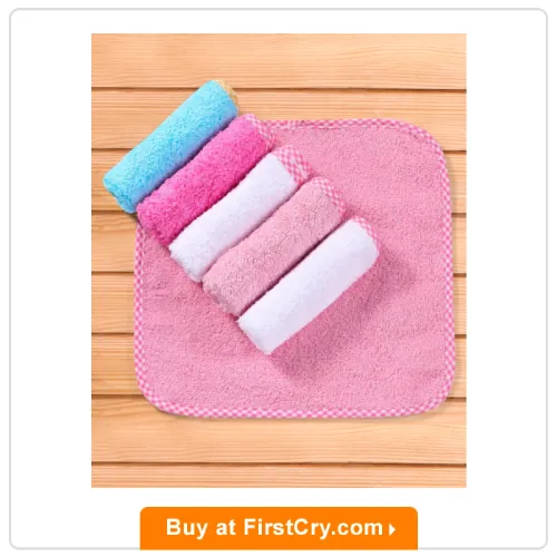Babyhug Terry Knit Solid Wash Cloths