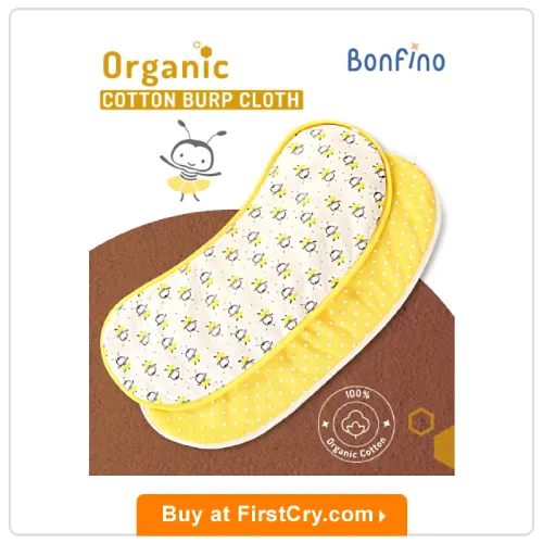 Bonfino Premium 100% Organic Cotton Burp Cloth