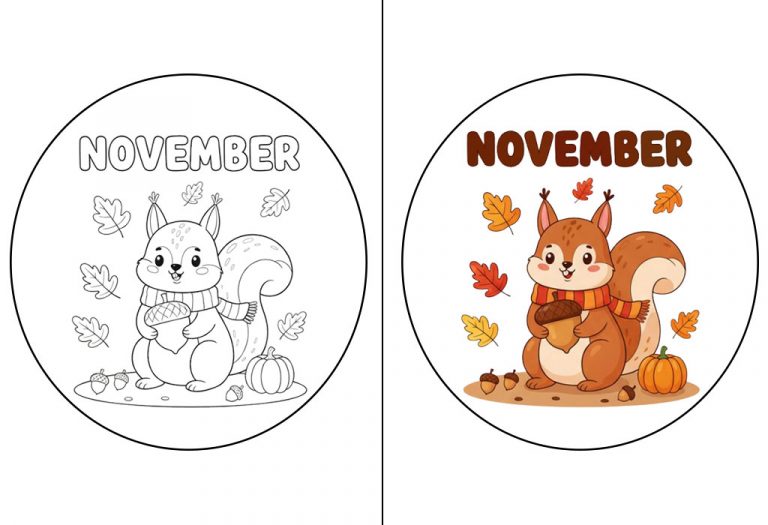 November Coloring Pages - Free Printable Sheets & Pictures