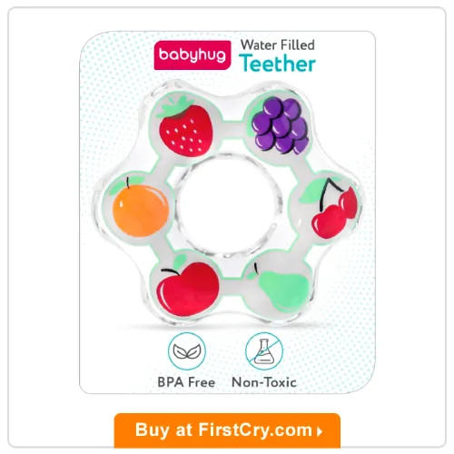 Babyhug Water Filled PVC Fruit Ring Teether Babyhug Water Filled PVC Fruit Ring Teether
