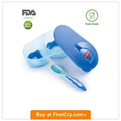 Babyhug Compartment Feeding Bowl With Lid & Spoon Babyhug Compartment Feeding Bowl With Lid & Spoon