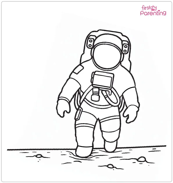Astronaut on Spacewalk Coloring Page