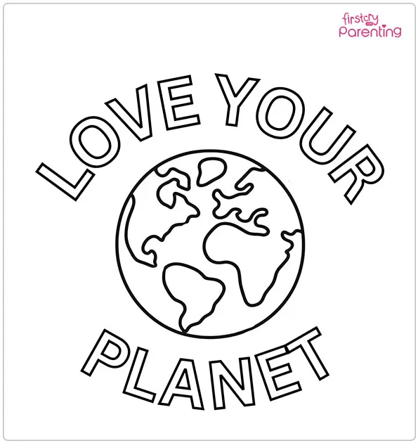 "Love Your Planet" Coloring Page