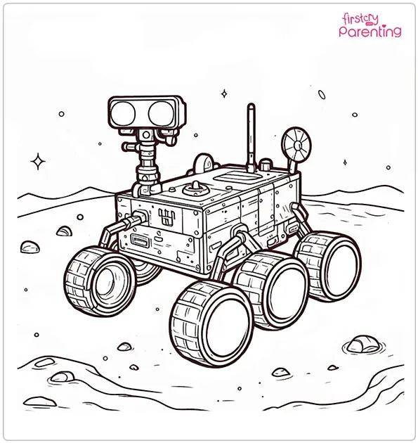 Space Rover Coloring Page