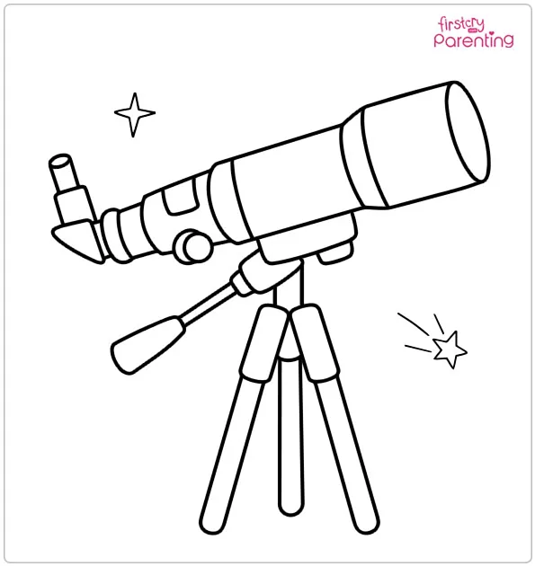 Space Telescope Coloring Page