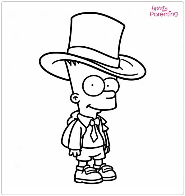 Bart Simpson in the Hat Coloring Page