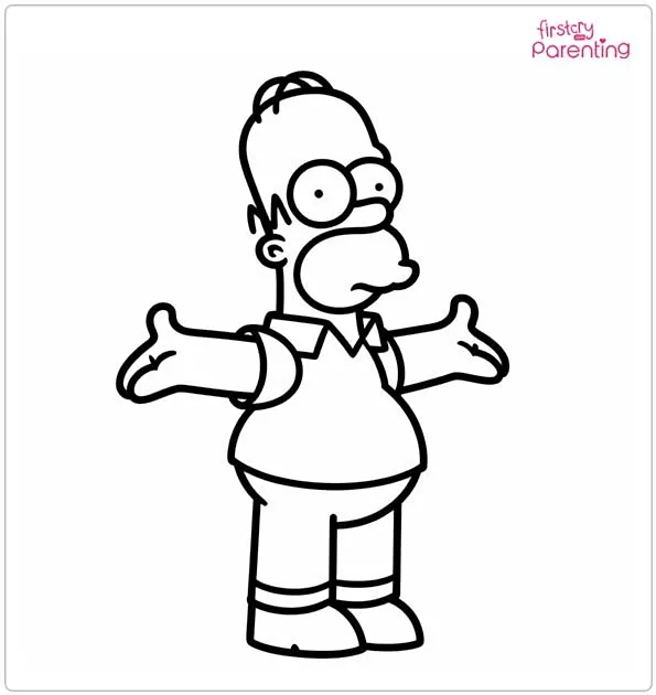 Funny Homer Simpson Coloring Page