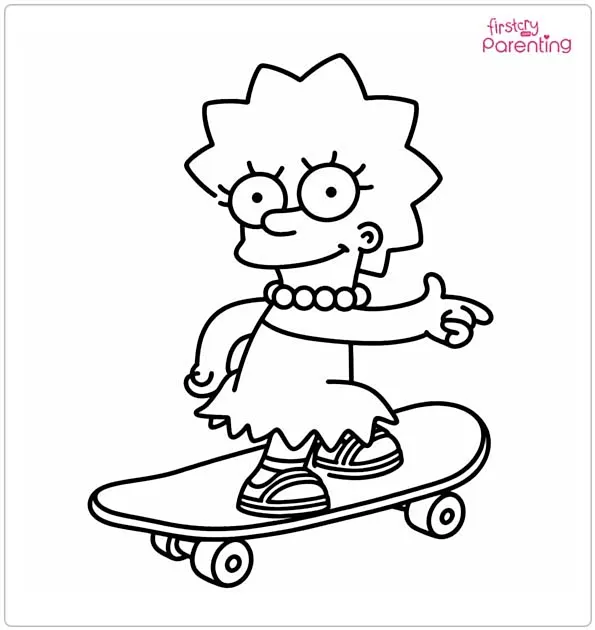 Lisa Simpson On Skate Coloring Page