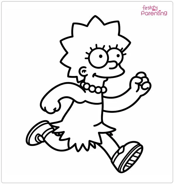 Lisa Simpson Running Coloring Page
