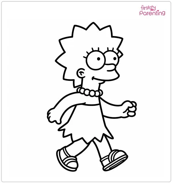 Lisa Simpson Walking Coloring Page