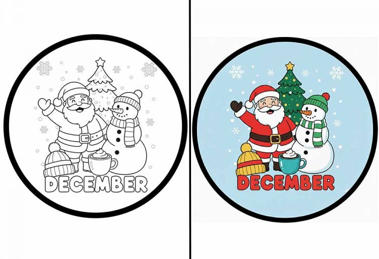 December Coloring Pages (Free Printable Winter & Holiday Sheets)
