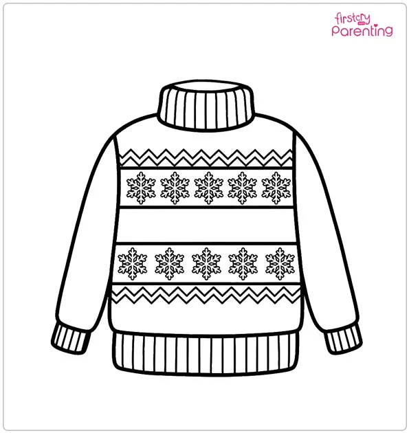 December Cozy Sweater Coloring Page