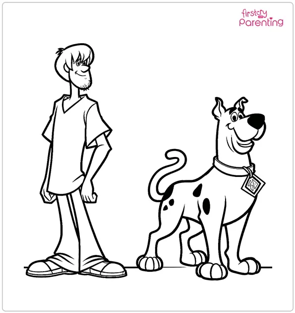 Scooby-Doo And Shaggy Coloring Page