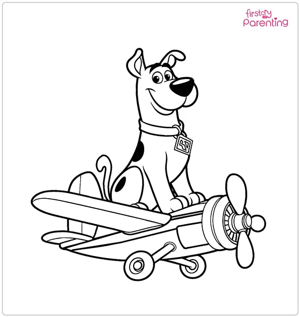 Scooby On Flight Scooby Doo Coloring Page