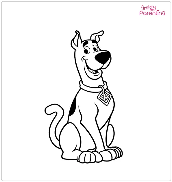 Smiling Scooby Doo Dog Coloring Page