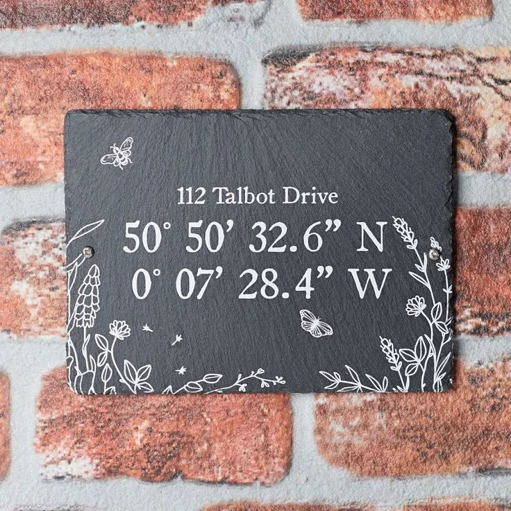 Personalised Home Coordinates Sign