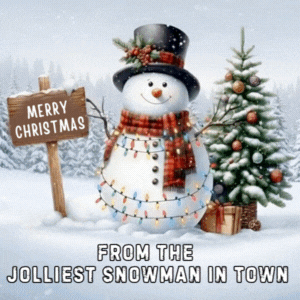 Snowmen Merry Christmas Gif