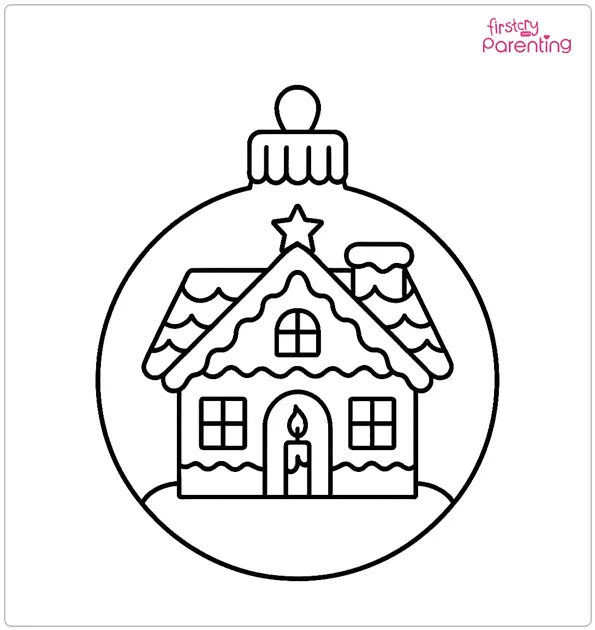 Gingerbread House Ornament Coloring Page