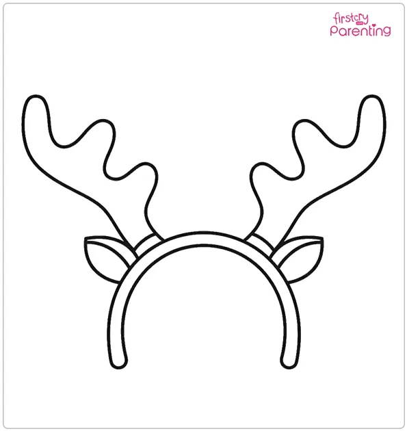 Christmas Reindeer Headband Coloring Page
