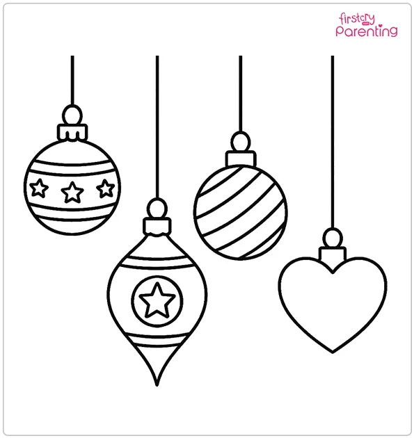 Hanging Christmas Lights Coloring Page