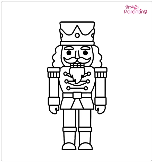 Nutcracker Soldier Christmas Coloring Page