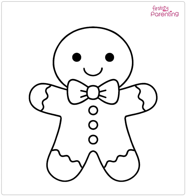 Gingerbread Man Cookie Coloring Page