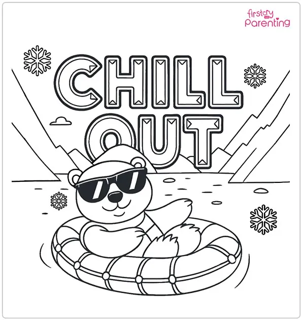 Chill Out on Icy Waters Coloring Page Chill Out on Icy Waters Coloring Page