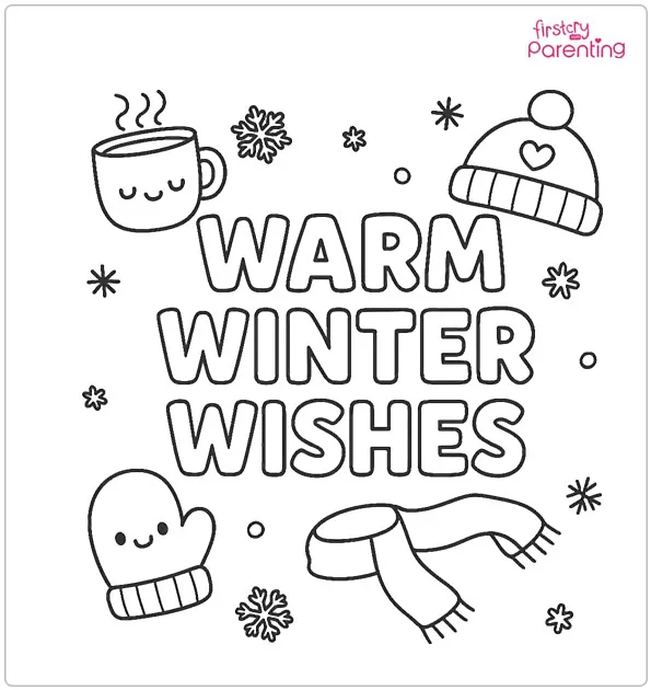 Warm Winter Wishes Coloring Page Warm Winter Wishes Coloring Page