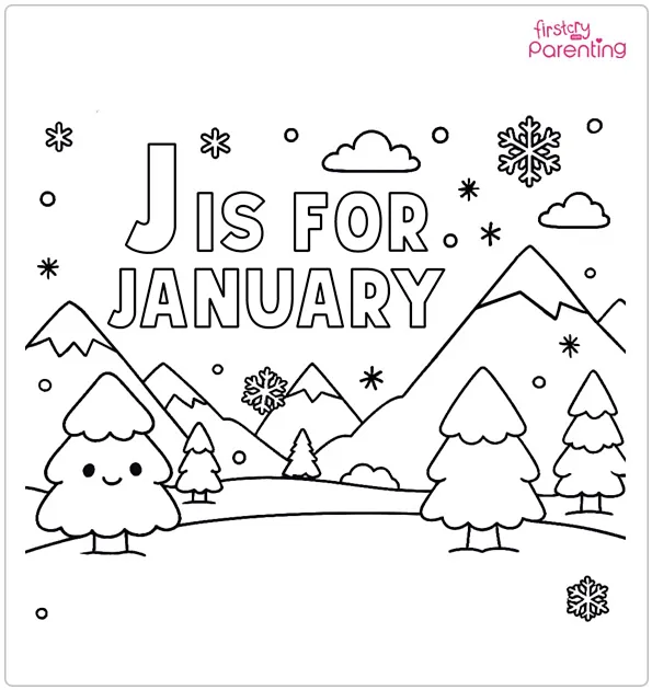 J is for January Coloring Page J is for January Coloring Page