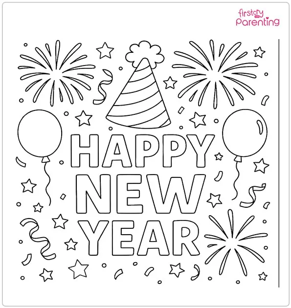 New Year's Day Coloring Page New Year's Day Coloring Page