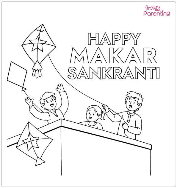 Makar Sankranti Coloring Page Makar Sankranti Coloring Page