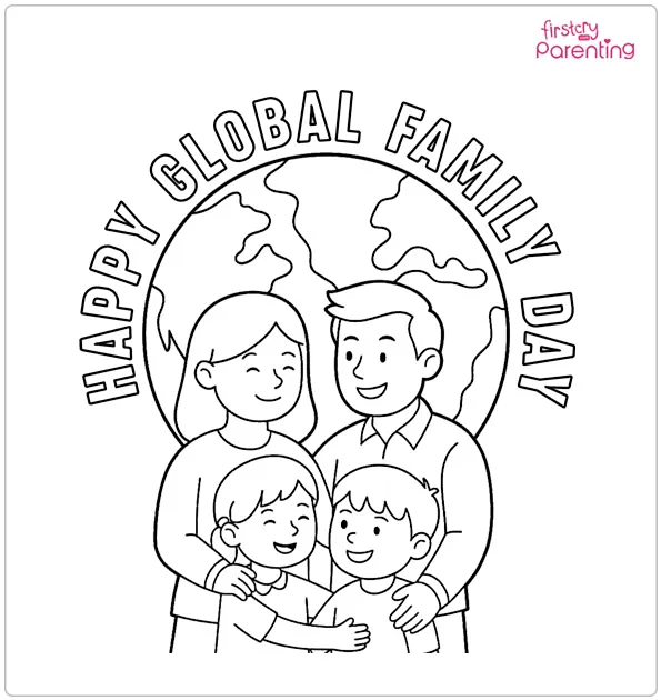 Global Family Day Coloring Page Global Family Day Coloring Page