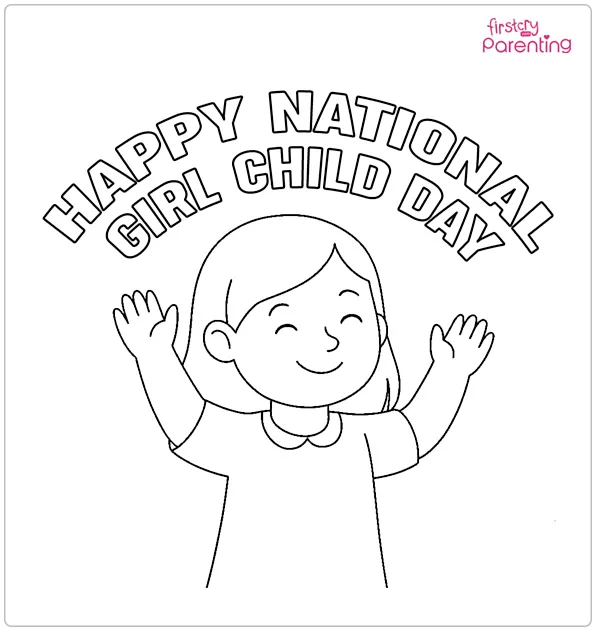 National Girl Child Day Coloring Page National Girl Child Day Coloring Page