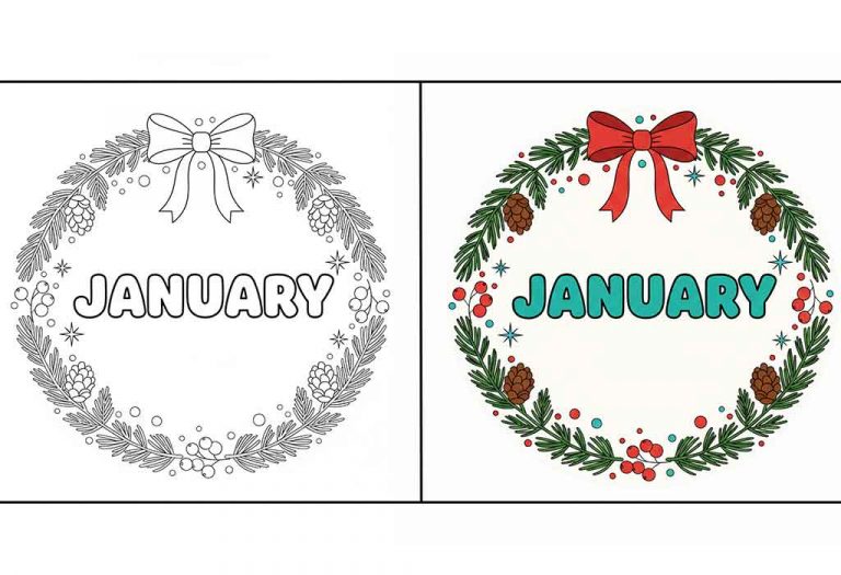 January Coloring Pages - Free Printable Sheets