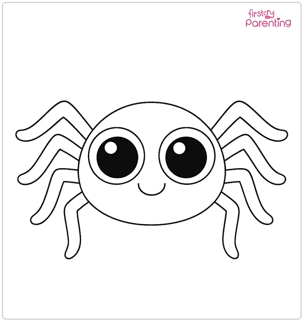 Spider with Big Eyes Coloring Page Spider with Big Eyes Coloring Page