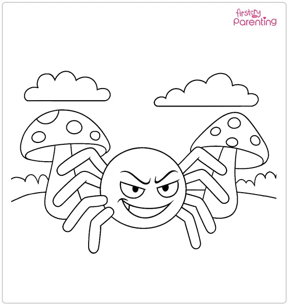 Naughty Spider Coloring Page Naughty Spider Coloring Page