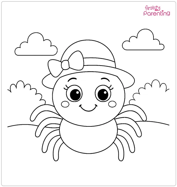 Lady Spider Coloring Page Lady Spider Coloring Page