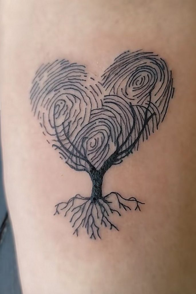 Three Fingerprints Forming a Heart