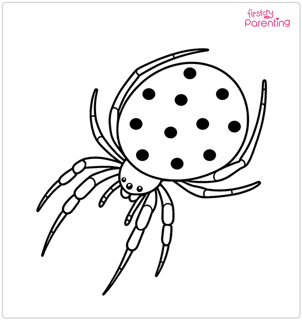 Spider with Polka Dots Coloring Page