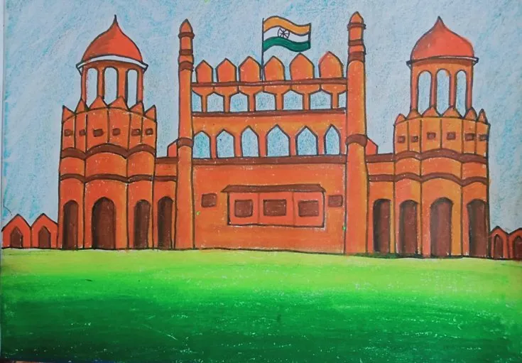 Red Fort Easy Sketch