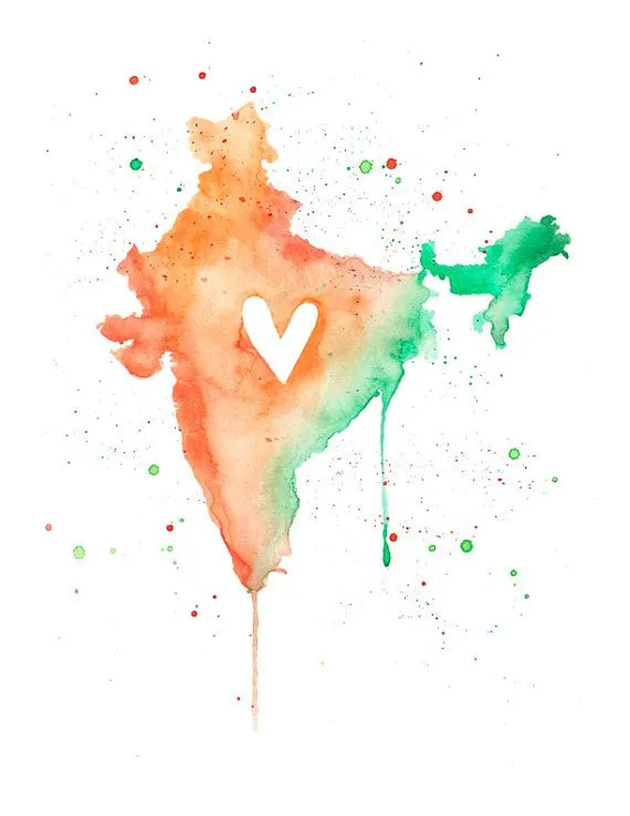 India Map with Heart