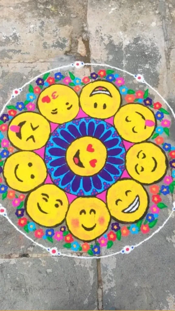 Smiley Face Rangoli