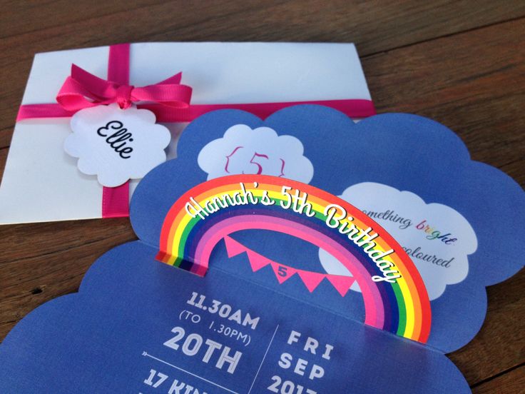 Pop Up Rainbow Invitations