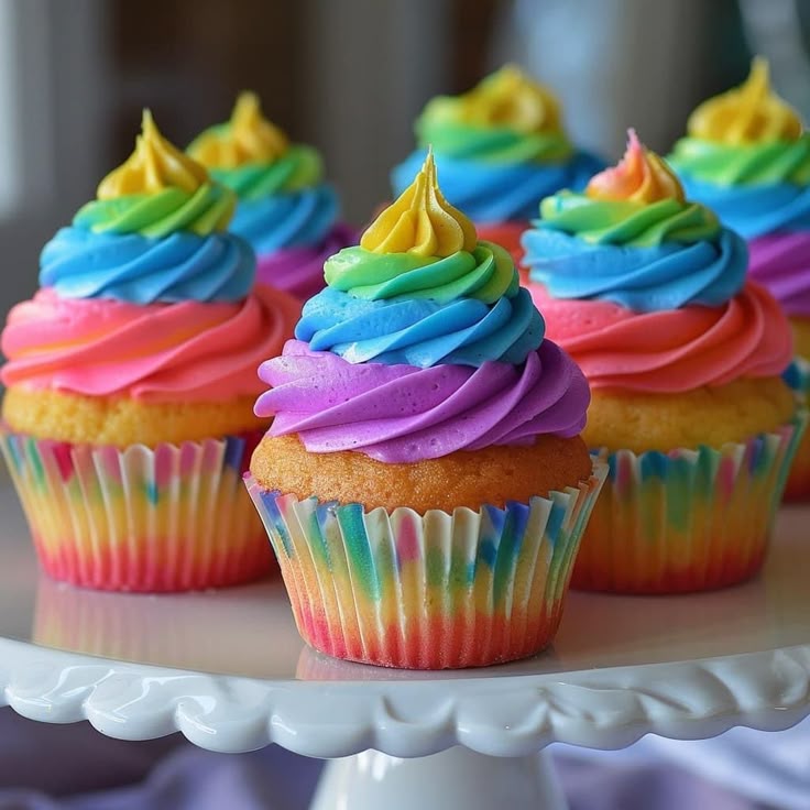 rainbow Colourful Cupcakes