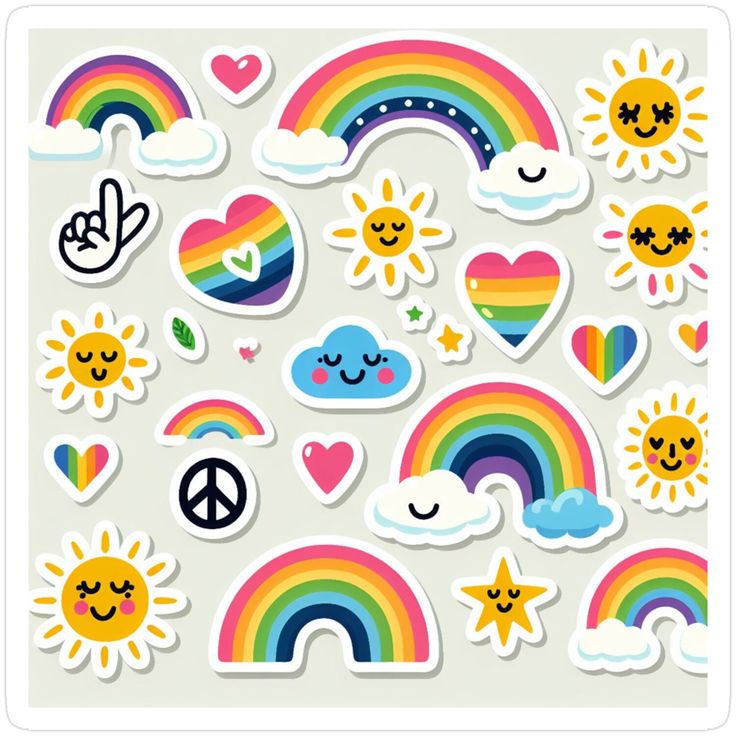 Rainbow Stickers Pack