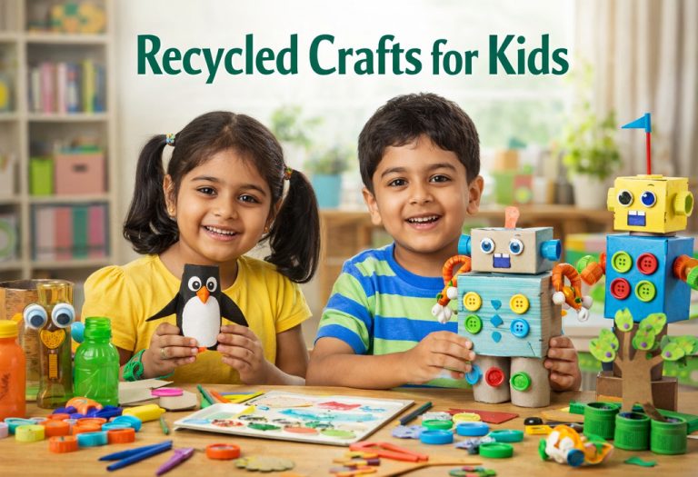 10+ Recycled Crafts for Kids for Creative Learning